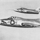 Two Grumman F9F Panther prototypes in flight in 1948. The front Panther is the XF9F-3 with an Allison J33-A-8 engine, the rear plane is a XF9F-2, powered by a Pratt & Whitney J42-P-6 engine, a licence-built Rolls-Royce Nene. Note the lack of wingtip fuel tanks. (US Navy)